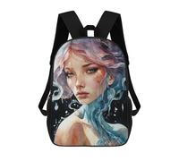 sinyumoney Mermaid In Watercolor Backpack School Bag Lightweight Airport College Students Back Pack for Men, Women & Teenage Boys 17inch