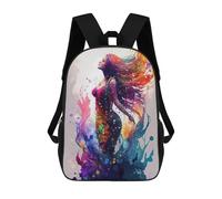 sinyumoney Mermaid Watercolors Kids' Backpack 3D Printing School Bag Boys Cool Daypacks Casual Knapsack Fun Back Bag for Kids And Teenager 17inch