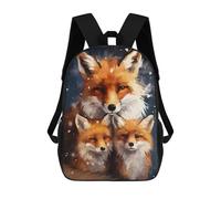 sinyumoney Merry Xmas Fox Family Children's Backpacks School Backpack 3D Printed Backpack for Kids Travel Rucksacks Book Bags Kids School Bag 17inch