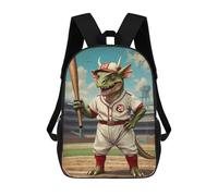 sinyumoney Mesozoic Baseball Star 20 Backpack Kids School Bag Boys Cartoon 3D Print Students Schoolbag Laptop Daypack for Boys Girls 17inch