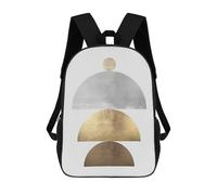 sinyumoney Metal And Gold Art 03 Kids School Backpack School Bag 3D Printed School Bag for Boys Elementary And Middle School Students 17inch