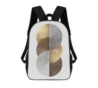 sinyumoney Metal And Gold Art 04 School Bag Backpack Teen Schoolbag 3D Printing Adjustable Schoolbag Fashion Pocket Bag for Kids Boys Girls Students And Teenagers Fans 17inch