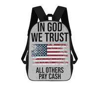 sinyumoney Metal Distressed Funny God Trust Kids Backpack, Backpack School Bag, Backpacks Kids School 3D Printed School Bags for Elementary And Middle School Students Teens Birthday Gift 17inch