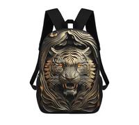 sinyumoney Metal Tiger Golden Deco Backpack School Bag Water Resistant Travel Backpack Computer Bag for Camping Outdoor Adventures And Daily Travel 17inch
