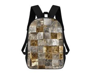 sinyumoney Metallic Cube Mosaic School Bags Work Laptop Backpack Rucksack Bag for Camping Outdoor Adventures And Daily Travel 17inch