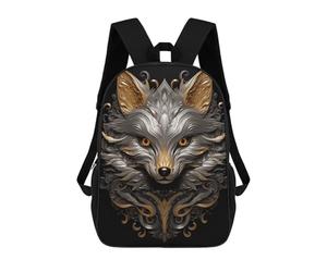 sinyumoney Metallic Fox School Bags Rucksack Casual Daypacks School Work Travel Bag for Campus Outdoor Travel Sports 17inch