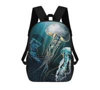 sinyumoney Metallic Jellyfish V Children's 17 Inch School Backpack 3D Printed Casual Daypacks for Kids Travel Rucksacks Book Bags Kids School Bag