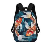 sinyumoney Metallic Koi II Backpack School Lightweight Schoolbag Dayback Bookbag College for Girl, Teen Girls 17inch