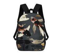 sinyumoney Metallic Koi IV Rucksack Water Resistant Computer Rucksack for Campus Outdoor Travel Sports 17inch