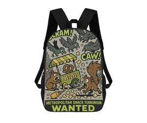 sinyumoney Metropolitan Snack Terrorism Wanted Backpack School High Secondary School Bags Casual Backpack for Teenage Girls Boys Women Men 17inch
