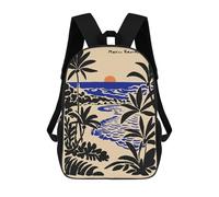 sinyumoney Mexico Beach, Florida, Beach Scene 3D Printed Children's 17 Inch Backpacks 3D Printed Casual School Bag for Boys Elementary And Middle