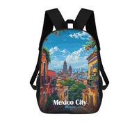 sinyumoney Mexico City Skyline School Backpack Large Water Resistant Laptop Backpack for Men, Women & Teenage Boys 17inch