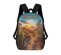 sinyumoney Mexico Landscape at Sunset Travel Poster Rucksack Daypacks Business Backpack Water Resistant Bookbag for Girl, Teen Girls 17inch