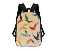 sinyumoney Mid Century Birds Colorful Children’s Backpack Girls Boys, 17 Inch Rucksack Bag, Daypack, Primary School, Perfect for Back to Kids