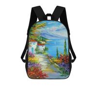 sinyumoney Midday by The Sea Backpack School Bag Rucksack Casual Daypacks School Work Travel Bag for Girl, Teen Girls 17inch