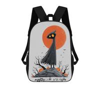 sinyumoney Midnight Awaits - Spooky Cloaked Figure Art Children's Backpacks School 3D Printed Bag Bookbag for Kids Travel Rucksacks Boy Girl Book Bags Kids School Bag 17inch