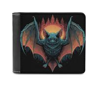 sinyumoney Midnight Bat Flight 3D Print PU Leather Wallet Card Slots Coin Leather RFID Fashion Slim Leather Wallet Craftsmanship Gifts 11.7cm*9.5cm