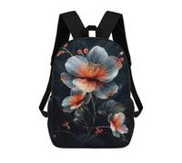 sinyumoney Midnight Bloom 3D Printed 17 Inch School Backpack Casual Children's Backpacks 3D Printed for Boys Elementary And Middle