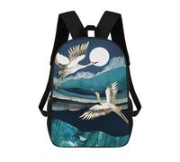 sinyumoney Midnight Cranes Children's 17 Inch School Backpack 3D Printed Cool Knapsack for Kids Travel Rucksacks Book Bags Kids School Bag