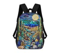 sinyumoney Midnight Dunes Mosaic Backpacks 3D Printed Kids School Backpack Outdoor Casual Daypack Fashion Casual Children Backpacks Cute Travel Bags 17inch