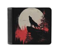 sinyumoney Midnight Howl -2 3D Print Clutch Purse Coin Pocket ID RFID Blocking Banknote Compartments Purse Youth Guys 11.7cm*9.5cm