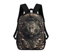 sinyumoney Mighty Tiger Art Deco Children's 17 Inch School Backpack 3D Printed Cool Knapsack for Kids Travel Rucksacks Book Bags Kids School Bag