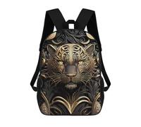 sinyumoney Mighty Tiger Gold Art Deco School Backpack Lightweight Airport College Students Back Pack for Girls Boys Teenage 17inch