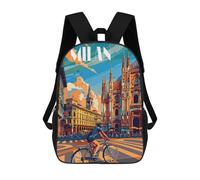 sinyumoney Milan Streets Children's Backpacks School Backpack 3D Printed for Kids Travel Rucksacks Book Bags Kids 17inch School Bag