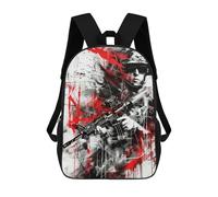 sinyumoney Military Soldier Black Red Backpack School Work Laptop Backpack Rucksack Bag for Men, Women & Teenage Boys 17inch