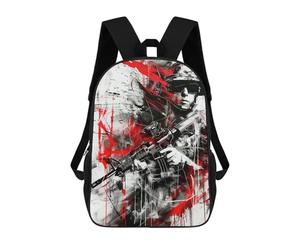 sinyumoney Military Soldier Black Red Backpack School Work Laptop Backpack Rucksack Bag for Men, Women & Teenage Boys 17inch