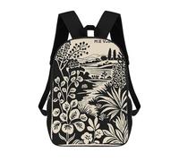 sinyumoney Mill Valley Landscape Illustration Children's 17 Inch School Backpack 3D Printed Casual Daypacks for Kids Travel Rucksacks Book Bags Kids School Bag