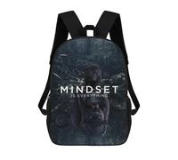 sinyumoney Mindset Black Panther Backpack School Bag School Secondary High School College Backpack Travel for Girls Boys Teenage 17inch
