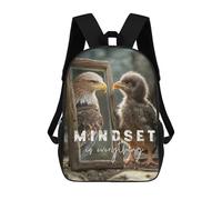 sinyumoney Mindset Is Everything 3D Printed Kids Backpacks Boys Fashion School Bag Travel Backpacks School Bags for Boys Elementary School Students 17inch