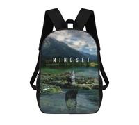 sinyumoney Mindset Is Everything Backpack School Bag School Secondary High School College Backpack Travel for Girls Boys Teenage 17inch