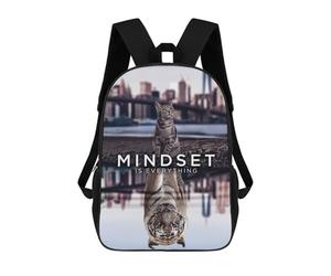 sinyumoney Mindset Is Everything Cat Backpack School Bag Travel College Rucksack Backpacks for Campus Outdoor Travel Sports 17inch