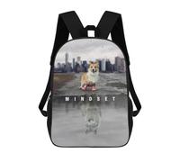 sinyumoney Mindset Is Everything Kids School Backpack 17 Inch School Bag 3D Printed School Bag for Boys Elementary And Middle School Students