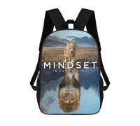 sinyumoney Mindset Is Everything Lion School Bags Water Resistant Travel Backpack Computer Bag for Teenage Girls Boys Women Men 17inch