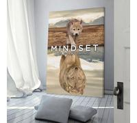 sinyumoney Mindset Is Everything Wolf Art Work for Home Walls for Rustic Bath Decor Canvas Art 12x18inch(30x45cm)