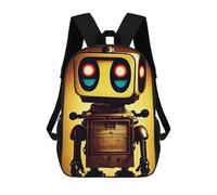 sinyumoney Mini Robot Kids' Backpack 3D Printing School Bag Boys Cool Daypacks Casual Knapsack Fun Back Bag for Kids And Teenager 17inch