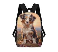 sinyumoney Miniature American Shepher School Backpack for Girls Backpack Water Repellent Casual Daypack Lightweight Rucksack Boy Girl School Backpack 17inch