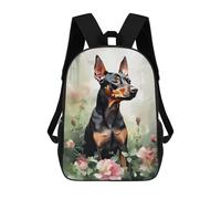 sinyumoney Miniature Pinscher Flowers Backpack School Travel College Rucksack Backpacks for Campus Outdoor Travel Sports 17inch