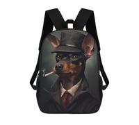 sinyumoney Miniature Pinscher Mafia Rucksack Water Resistant Computer Rucksack for Campus Outdoor Travel Sports 17inch