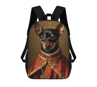 sinyumoney Miniature Pinscher Pope Backpack School Lightweight Airport College Students Back Pack for Girl, Teen Girls 17inch