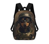 sinyumoney Miniature Pinscher Soldier Children's Backpacks Kids Fun School Bag Boys Backpack Travel Bag Student Schoolbag Book Stationery Bag Chool Bags 17inch