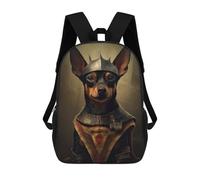 sinyumoney Miniature Pinscher Viking Backpack School Bag Secondary Causal Travel High School Bags for Boys/Girls/Teenagers 17inch
