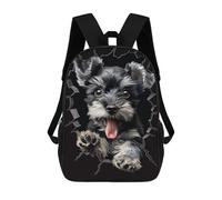 sinyumoney Miniature Schnauzer Backpacks Kids School Backpack School Bag 3D Printed Fashion School Bags for Boys Elementary And Middle School Students 17inch