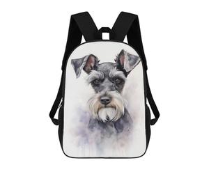 sinyumoney Miniature Schnauzer Dog School Bags Water Resistant Travel Backpack Computer Bag for Campus Outdoor Travel Sports 17inch