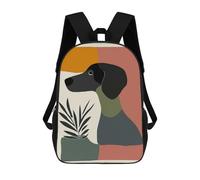 sinyumoney Minimal Abstract Dog Portrait Backpack School Bag Large Water Resistant Laptop Backpack for Girls Boys Teenage 17inch