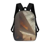 sinyumoney Minimalism in Architecture Kids Backpacks Children Bag,Anime Bag,Large Capacity Kids Backpack, 3D Printed Children's,Student Schoolbag,Kids Boys Girls School Bag 17inch