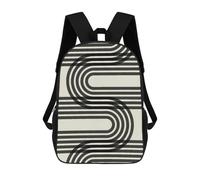 sinyumoney Minimalist Lines 16 3D Printed School Backpack Casual Children's Backpacks 3D Printed School Bag for Boys Elementary And Middle 17inch